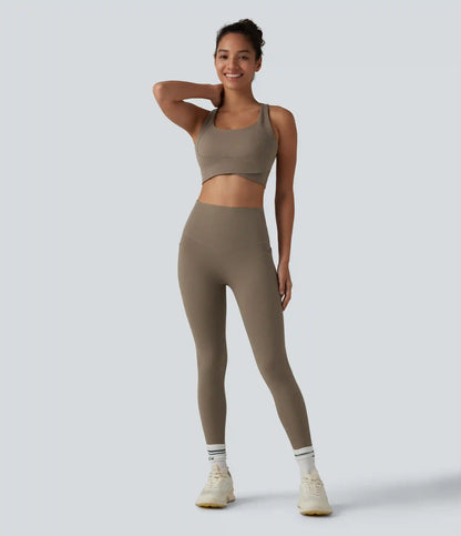 Halara UltraSculpt™ Ribbed High Waisted Tummy Control Yoga Leggings with Pockets