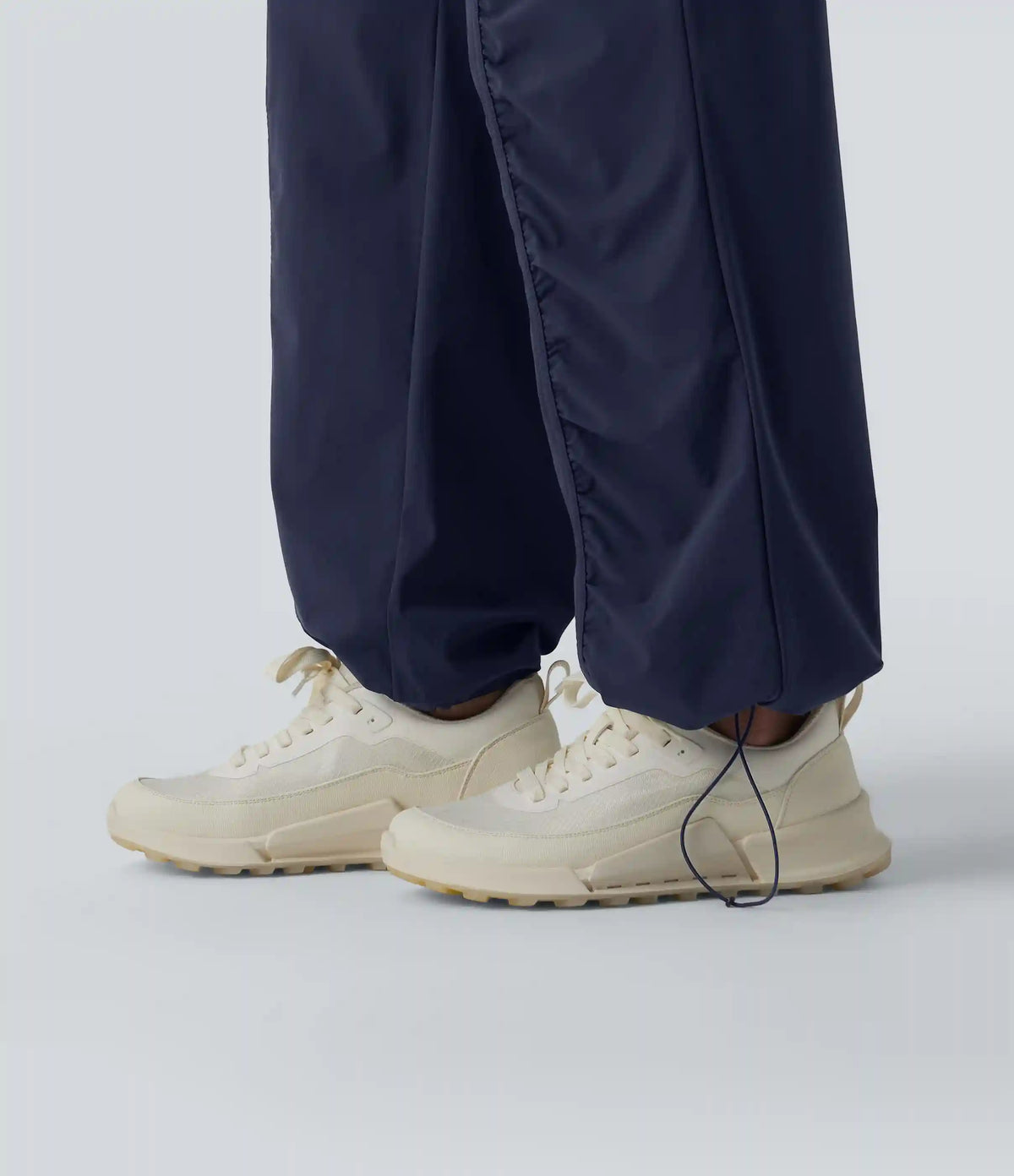 High Waisted Drawstring Ruched Quick Dry Running Straight Leg Baggy Pants with Pockets