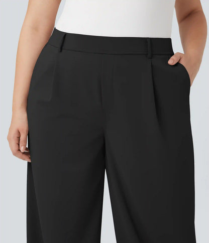 Halara Flex™ High Waisted Straight Leg Crepe Work Plus Size Pants with Pockets