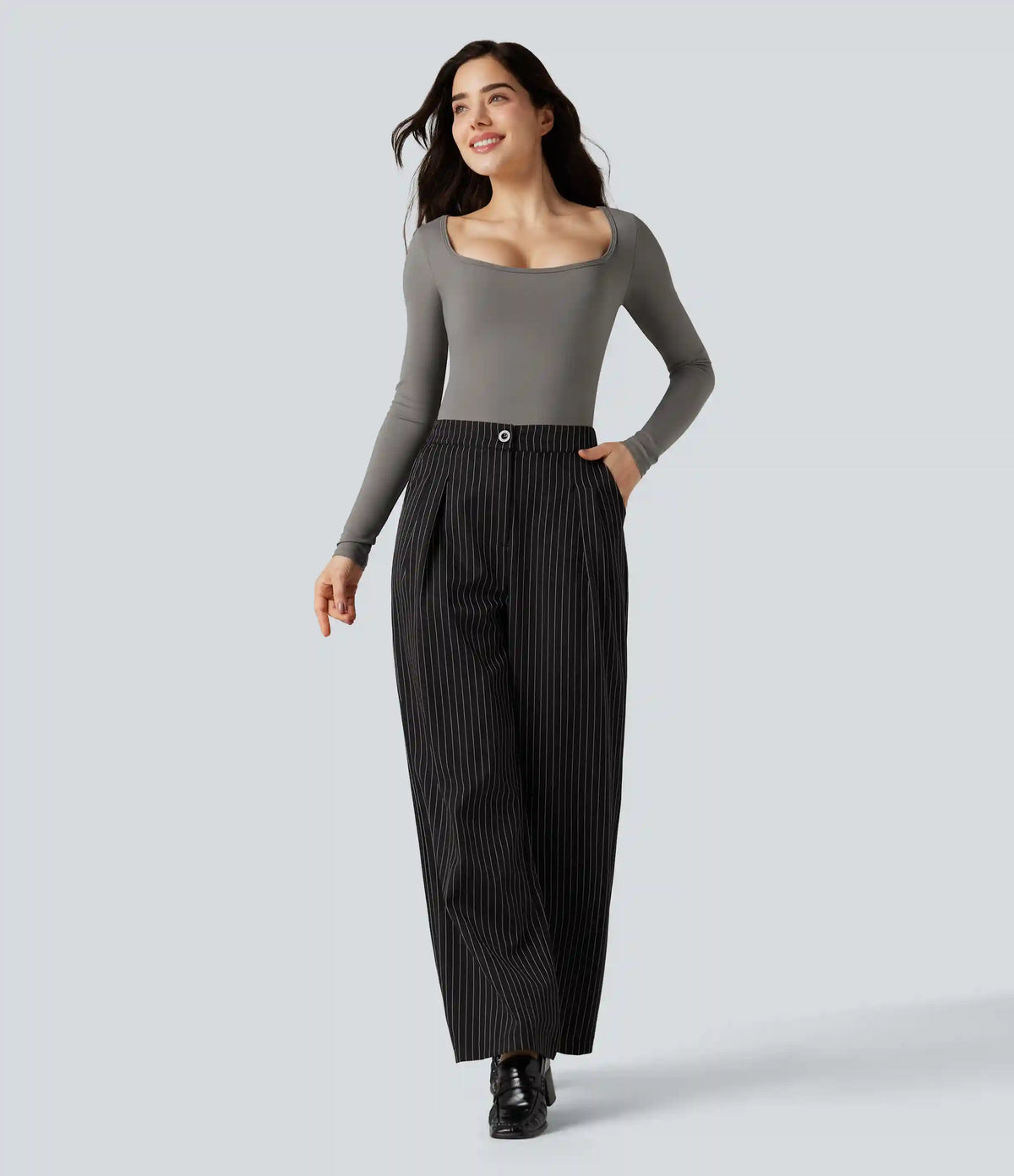 SoftlyZero™ Airy Scoop Neck Long Sleeve Work T-Shirt