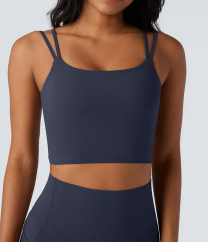 Halara UltraSculpt™ Double Straps Twisted Backless Cropped Yoga Tank Top