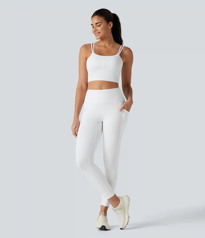 Halara UltraSculpt™ Double Straps Twisted Backless Cropped Yoga Tank Top