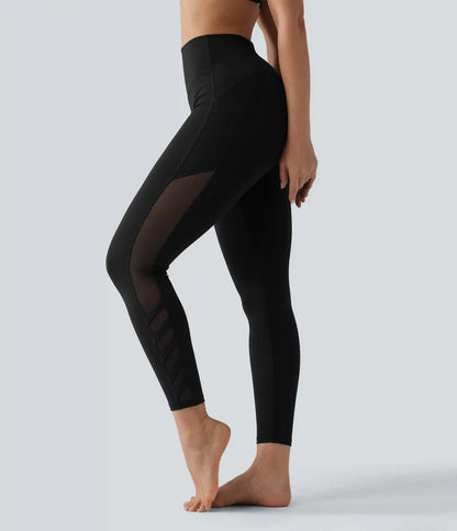 Halara UltraSculpt™ High Waisted Tummy Control Contrast Mesh Yoga 7/8 Leggings with Pocket