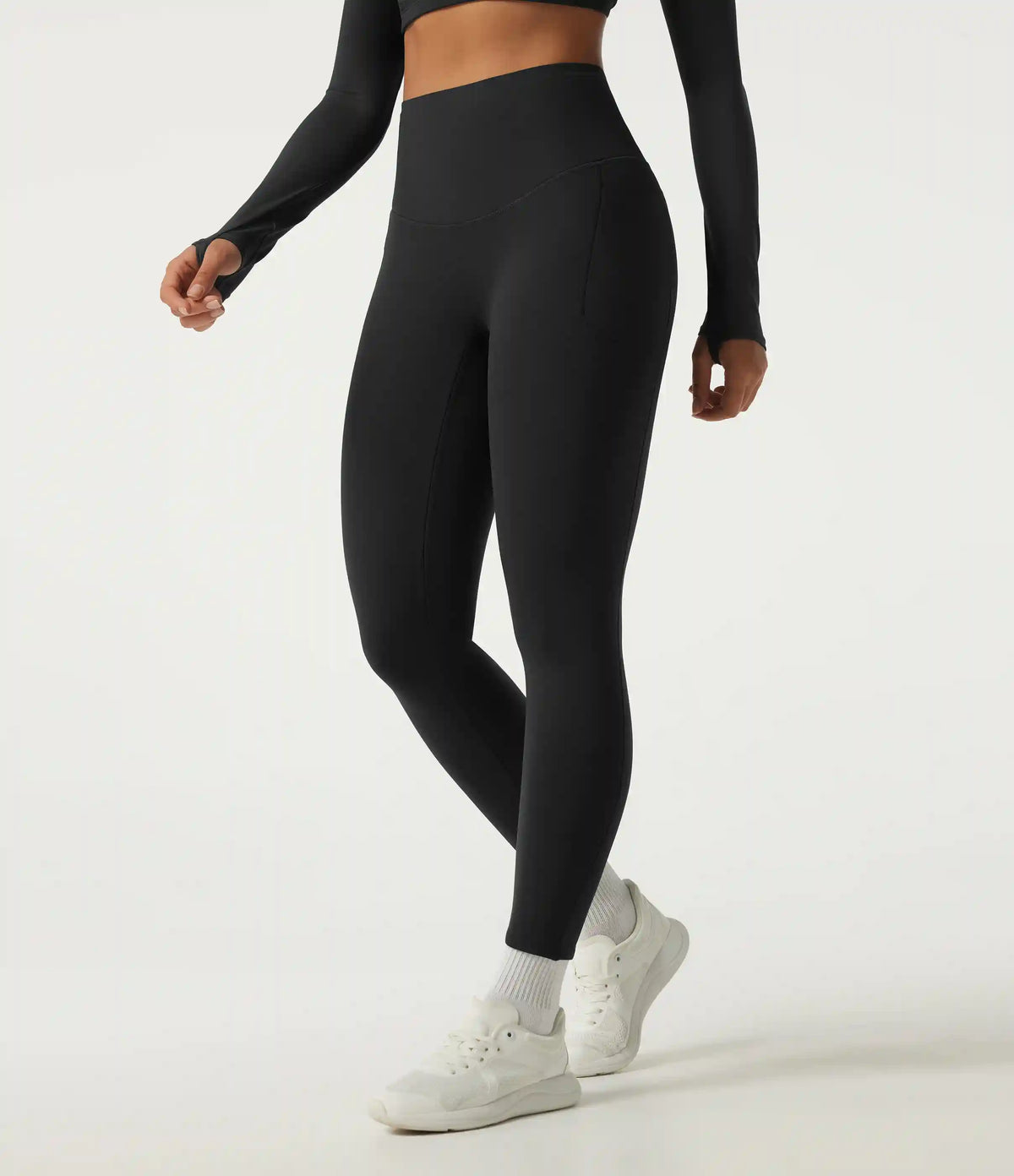 Halara Ultrasculpt™ Extra Heat High Waisted Tummy Control Crossover Back Fleece Running Leggings with Pockets