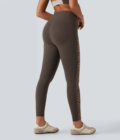 Halara UltraSculpt™ Leopard Print High Waisted Tummy Control Butt Lifting Yoga Leggings with Pockets