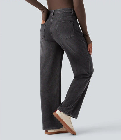 Halara Flex™ Mid Rise Straight Leg Casual Jeans with Pockets