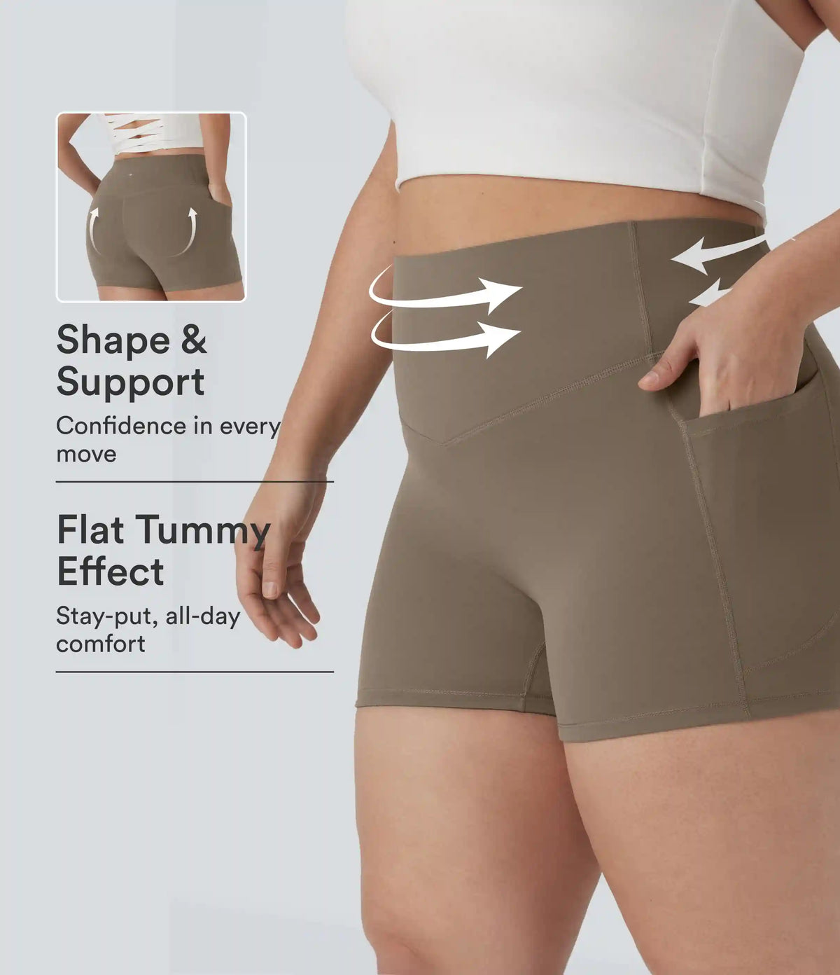 Plus Size Halara UltraSculpt™ High Waisted Tummy Control Training Biker Shorts 3'' with Pockets