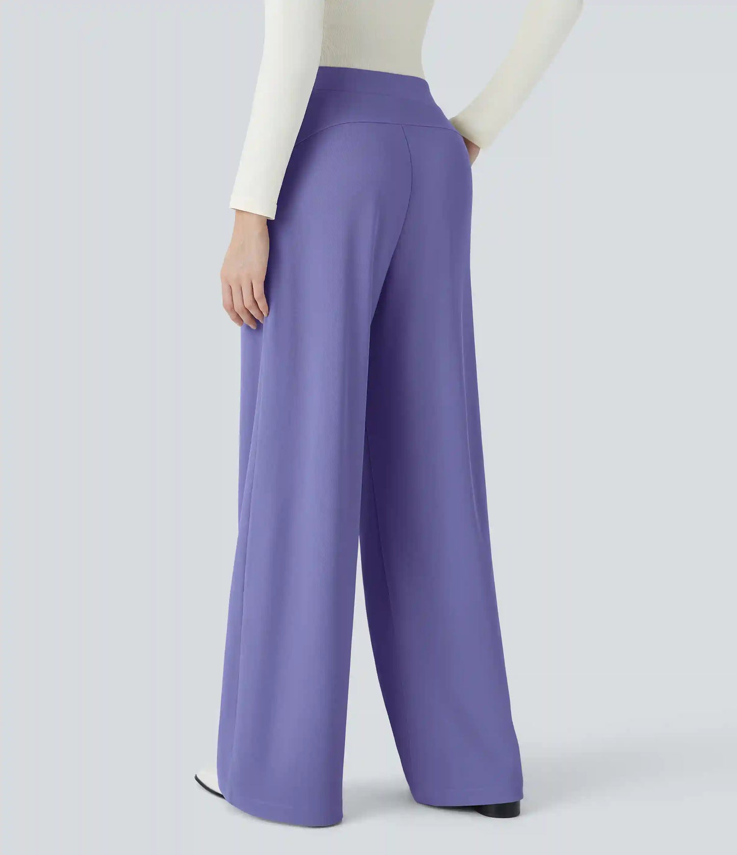 Halara Flex™ High Waisted Body Sculpt Waist-Slimming Pocket Wide Leg Micro Waffle Work Pants