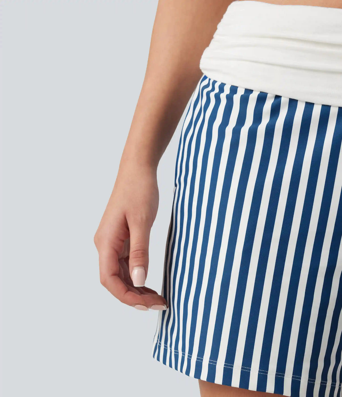 Low Rise Ruched Stripes Resort Baggy Shorts with Pockets