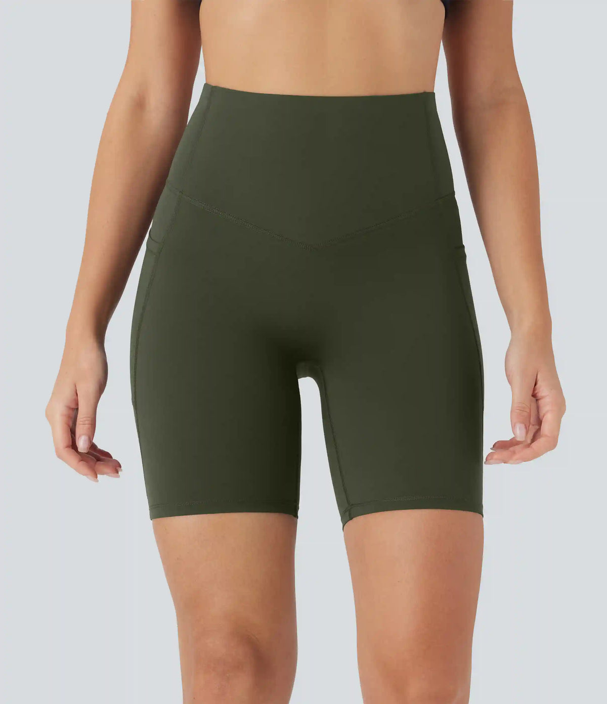 Halara UltraSculpt™ High Waisted Butt Lifting Tummy Control Pocket Shaping Training Biker Shorts 7''