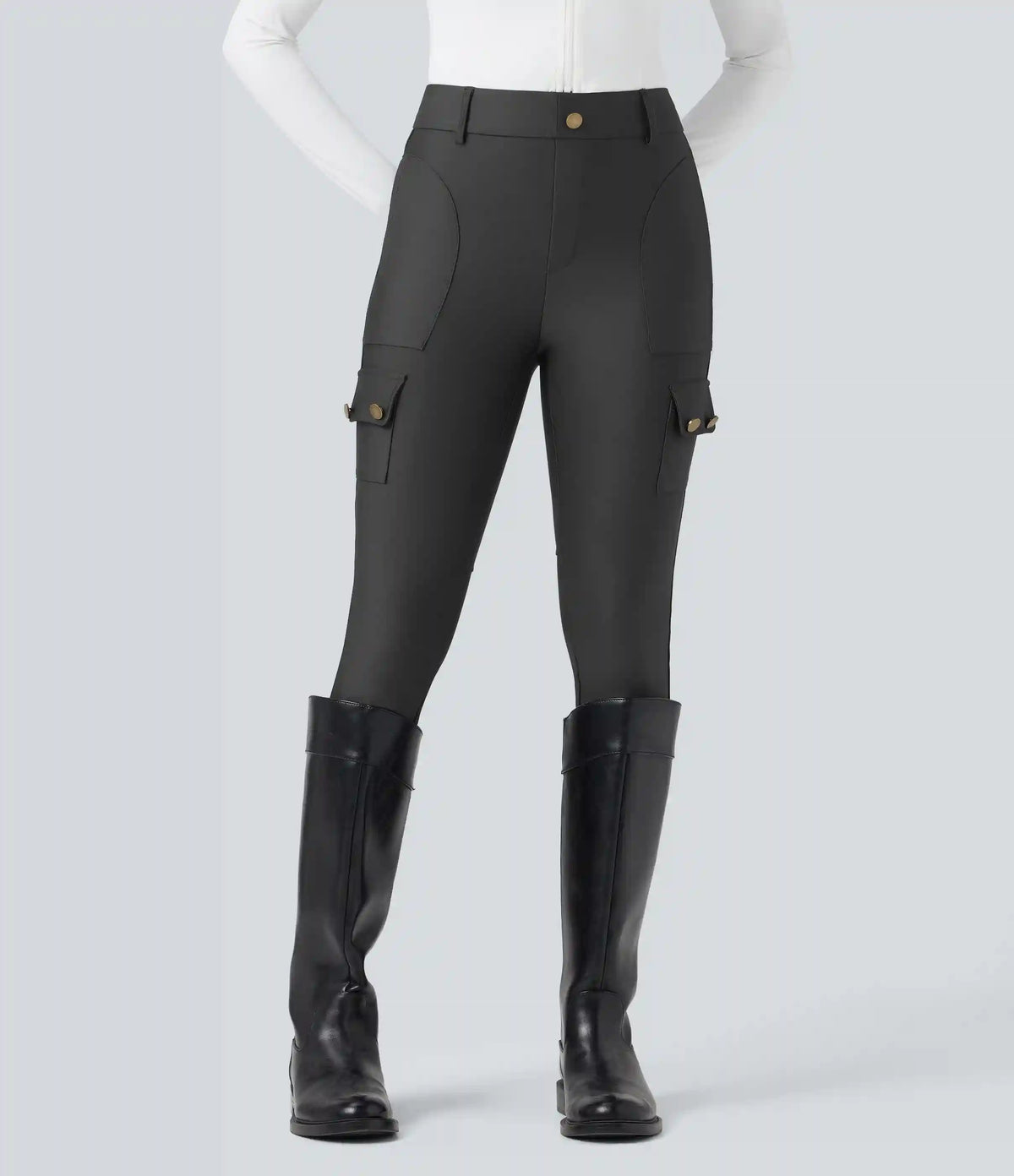 High Waisted Sheen 7/8 Leggings with Pockets