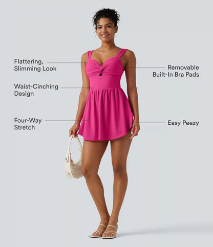 SoftlyZero™ Plush Sweetheart Neck Built-in Bra 2-in-1 Micro Mini Casual Dress with Pocket-Easy Peezy Edition