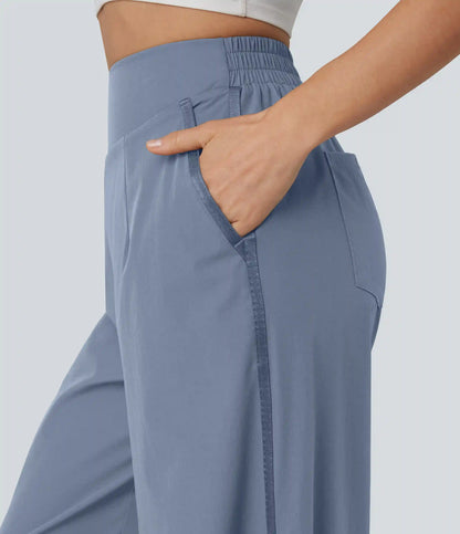 High Waisted Wide Leg Baggy Casual Pants with Pockets