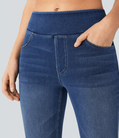 Halara Flex™ High Waisted Pockets Washed Casual Bootcut Jeans
