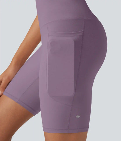 Halara UltraSculpt™ Cool Quick Dry High Waisted Tummy Control Training Biker Shorts 7'' with Pockets-UPF50+