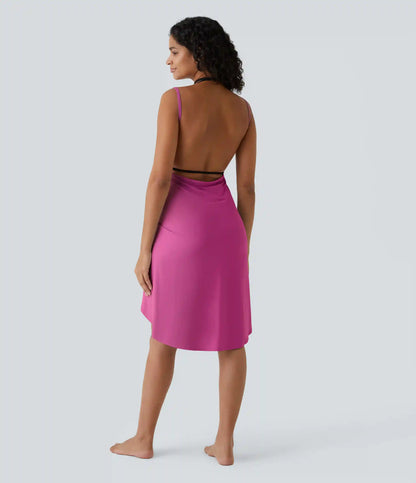 Spaghetti Strap Crossover Cover Up Wrap InstantCool Dress-UPF50+