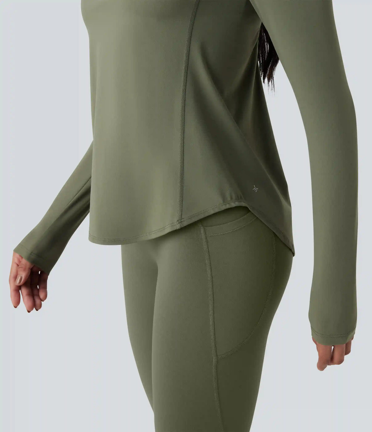 Halara UltraSculpt™ Crisscross Backless Long Sleeve Curved Hem Training Sports Top
