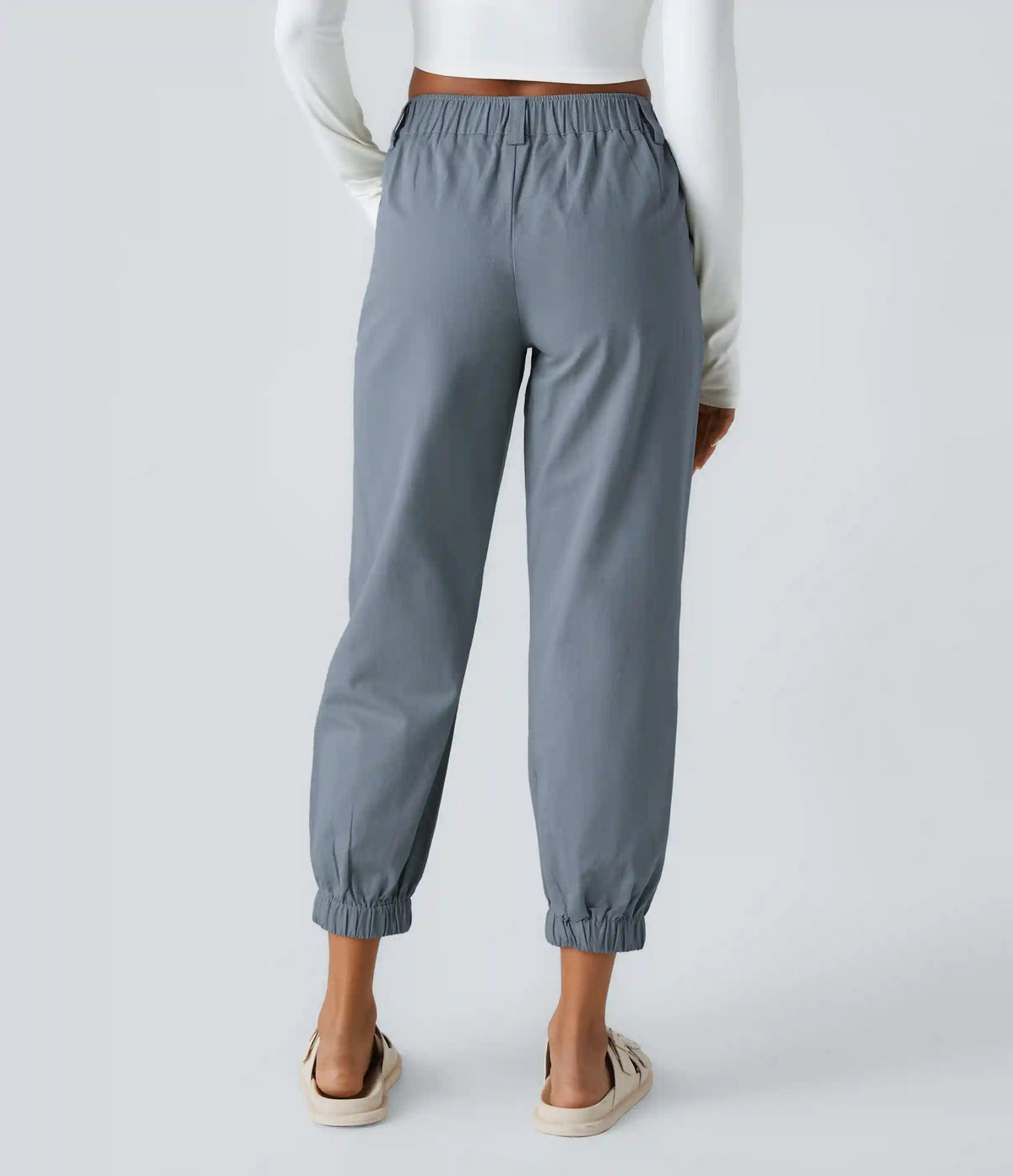 Mid Rise Casual Joggers with Pockets