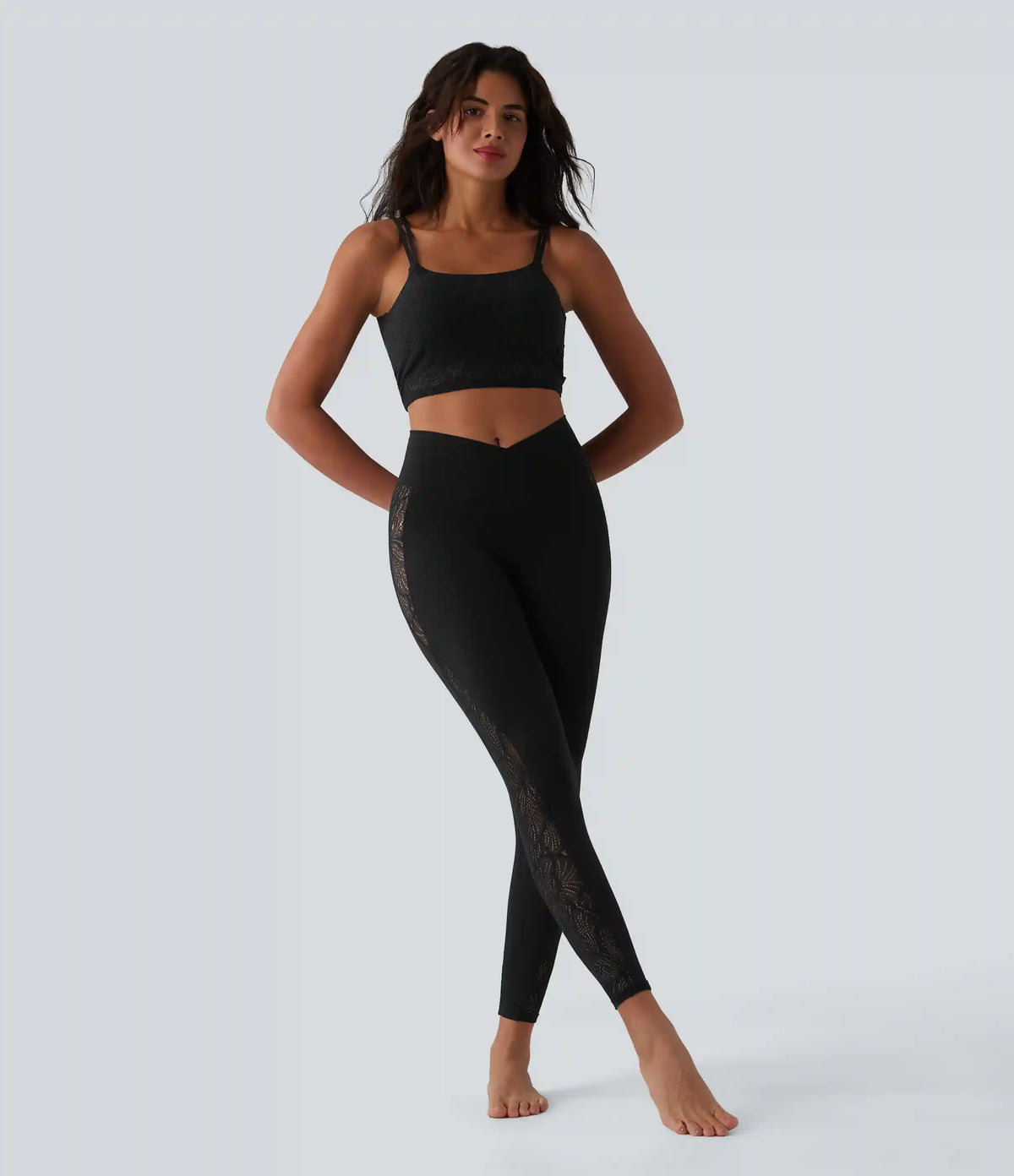 SoftlyZero™ U Neck Lace Cropped Yoga Tank Top