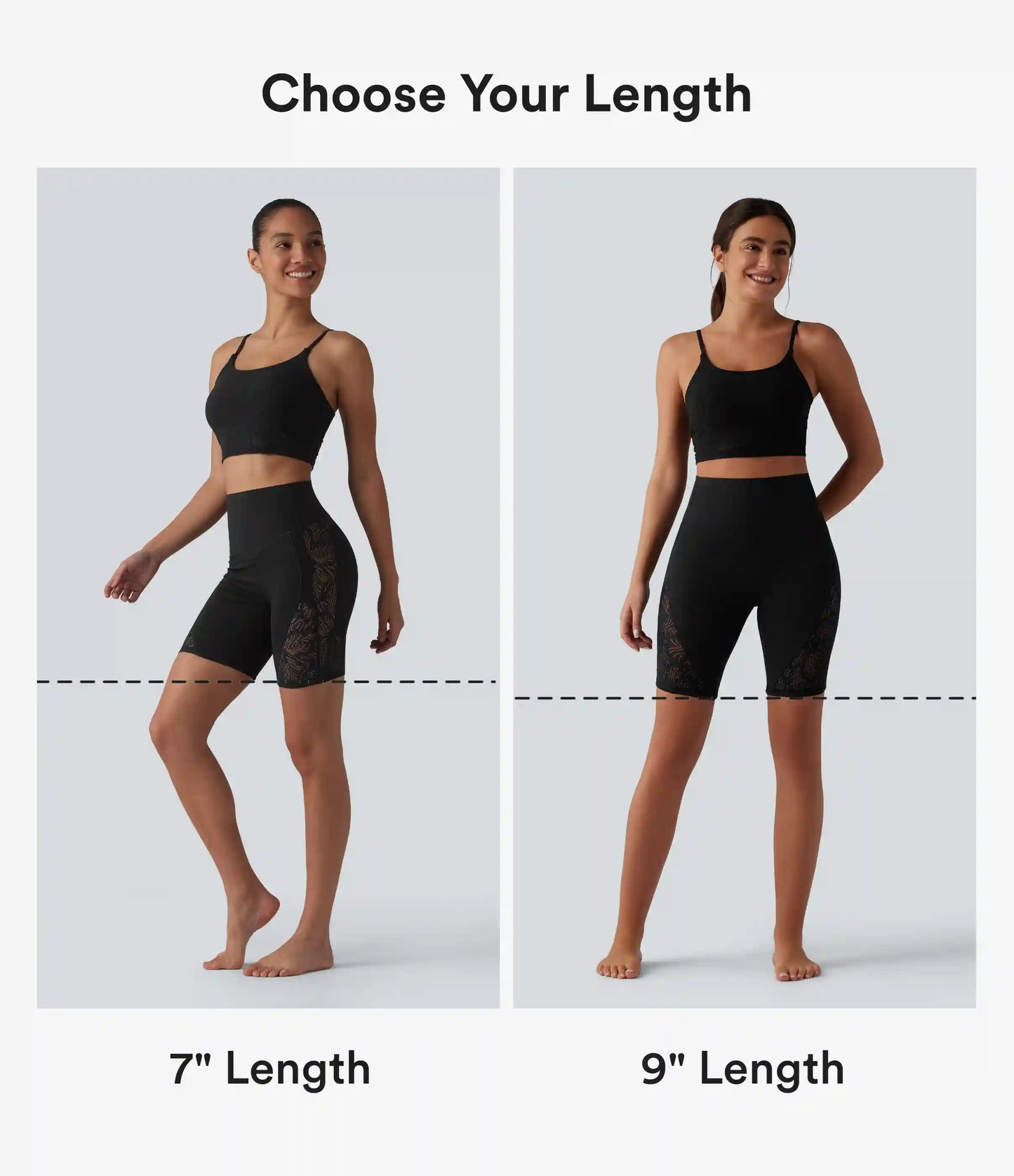 Halara UltraSculpt™ High Waisted Tummy Control Contrast Lace Yoga Biker Shorts 7'' with Pocket