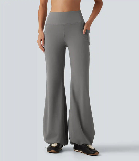 Halara Flex™ DayStretch High Waisted Tummy Control Gathered Hem Yoga Pants with Pockets