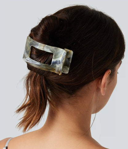 Marble-Patterned Flat Hair Clip