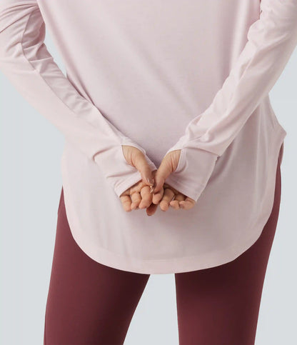 Off Shoulder Long Sleeve Build-in Bra Quick Dry Yoga Sports Tops