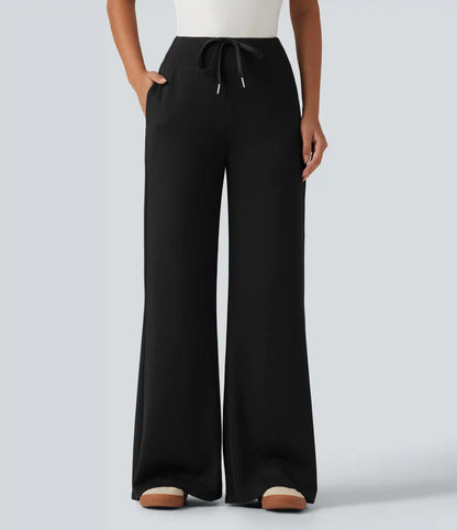 Mid Rise Drawstring Bootcut Casual Sweatpants with Pockets