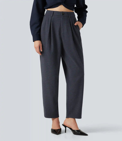 High Waisted Tapered Work Pants with Pockets