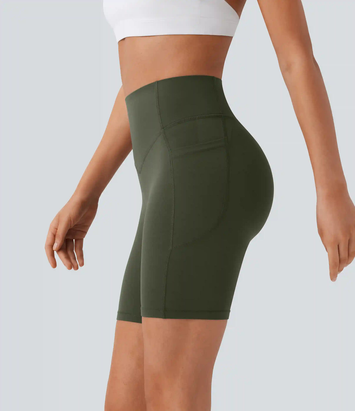 Halara UltraSculpt™ High Waisted Scrunch Butt Lifting Tummy Control Side Pocket Shaping Workout Biker Shorts 7''