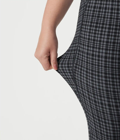 Plus Size Halara UltraSculpt™ Check Plaid Print High Waisted Drawstring Yoga Leggings with Pockets