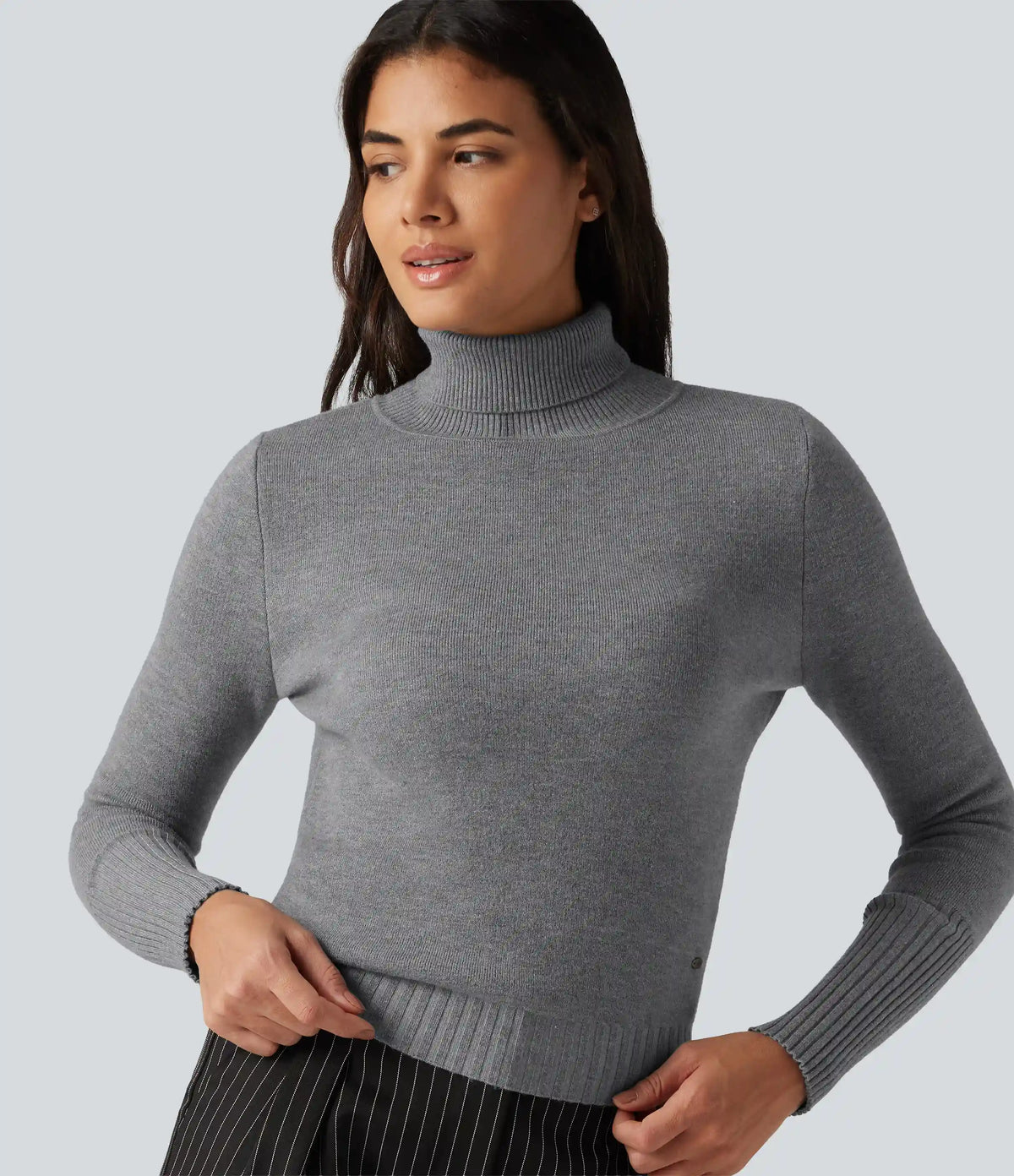 High Neck Long Sleeve Casual Sweater