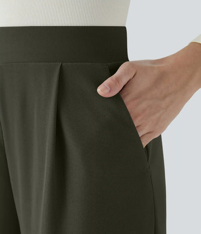 Halara Flex™ High Waisted Body Sculpt Waist-Slimming Pocket Wide Leg Micro Waffle Work Pants