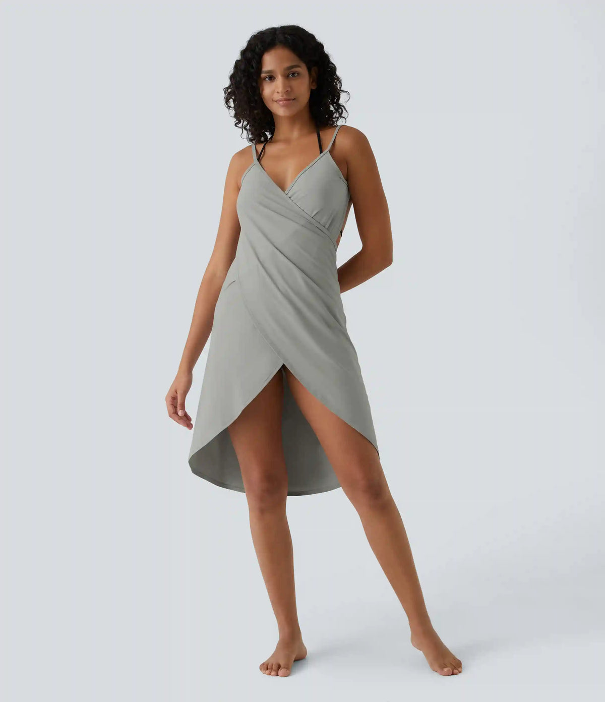 Spaghetti Strap Crossover Cover Up Wrap InstantCool Dress-UPF50+