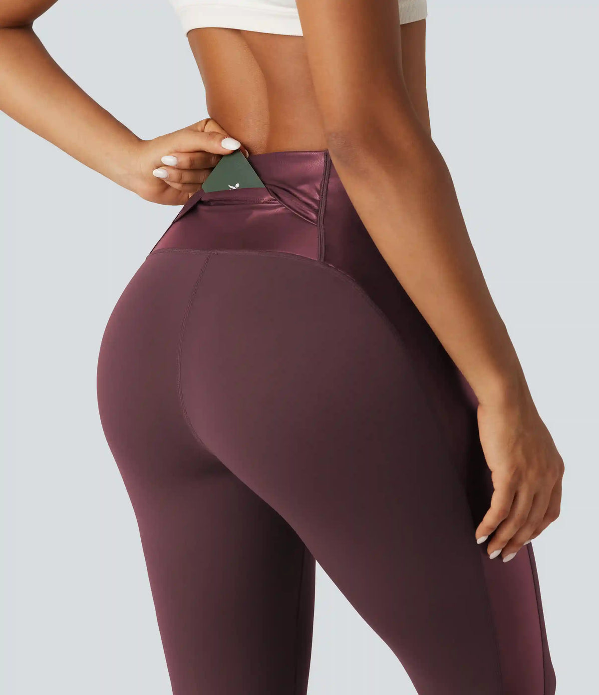 Halara UltraSculpt™ High Waisted Stretchy PU Tummy Control Yoga Leggings with Pocket