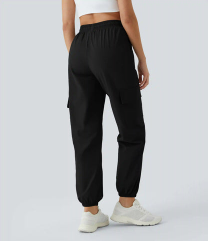 Mid Rise Drawstring Pocket Casual Cargo Joggers