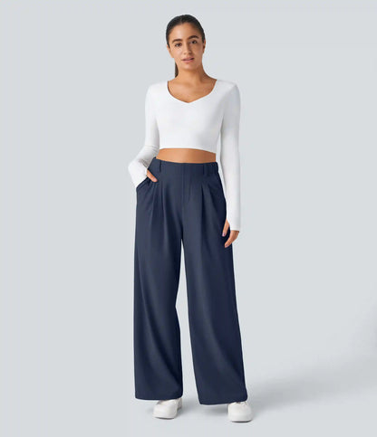 Halara Flex™ High Waisted Pocket Wide Leg Waffle Work Pants