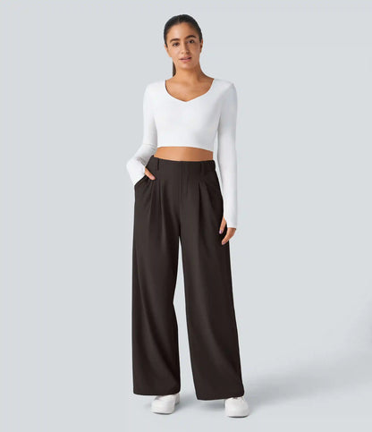 Halara Flex™ High Waisted Pocket Wide Leg Waffle Work Pants