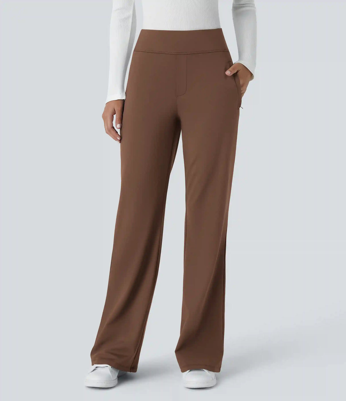 Halara Flex™ DayStretch Mid Rise Side Zipper Pocket Work Flare Pants