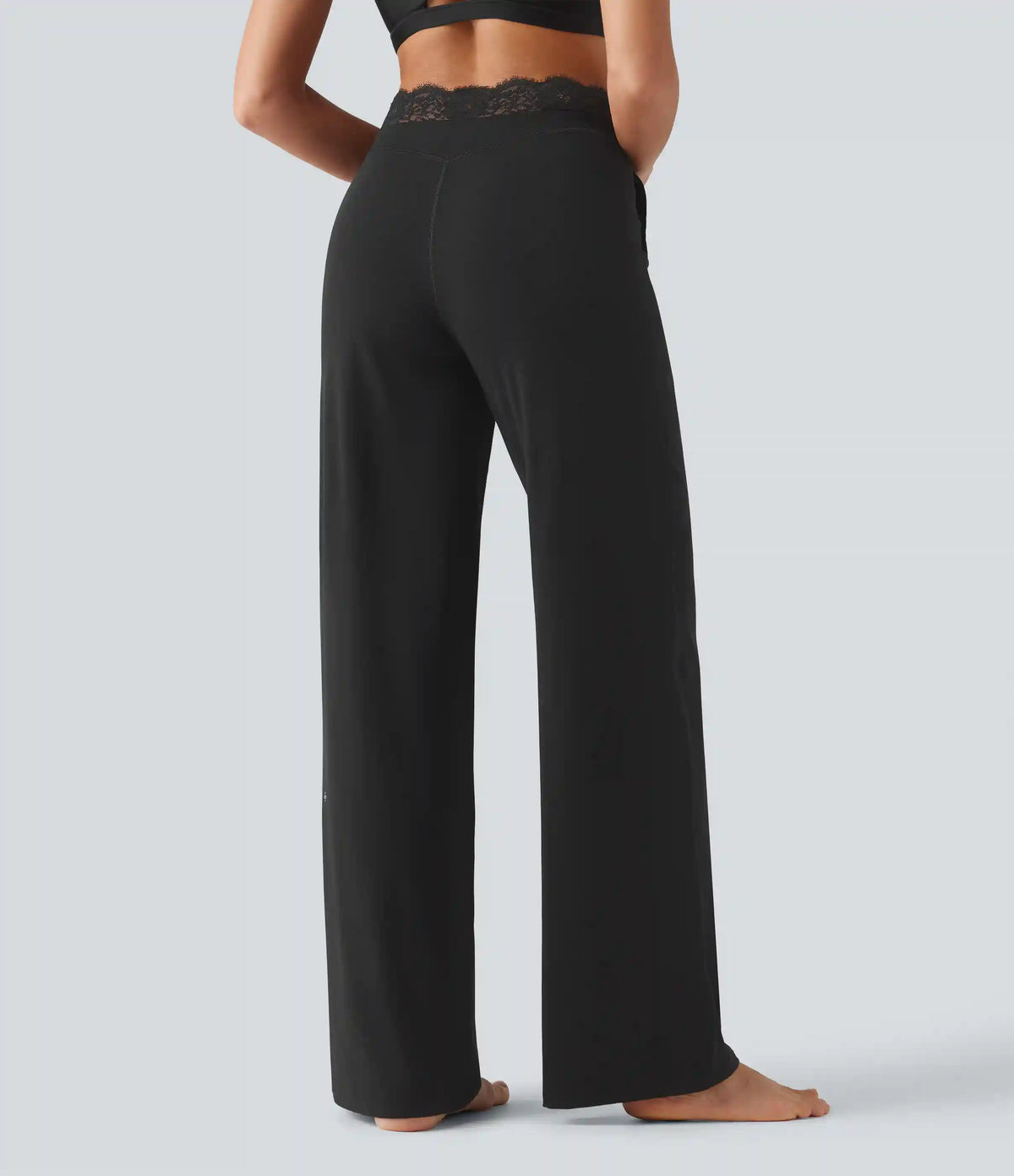Halara UltraSculpt™ High Waisted Contrast Lace Tummy Control Straight Leg Yoga Pants with Pockets