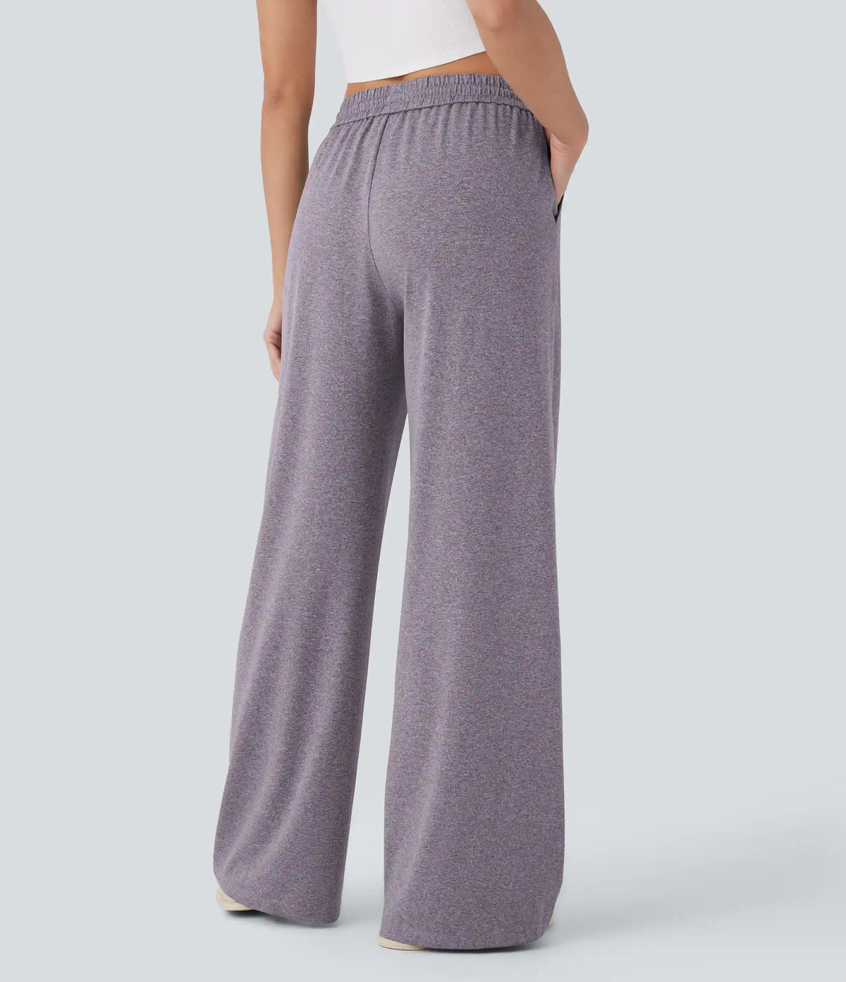 High Waisted Drawstring Pocket Wide Leg Baggy Casual Pants