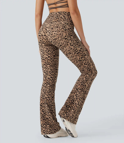 Halara UltraSculpt™ Leopard Print High Waisted Tummy Control Bootcut Yoga Leggings with Pockets