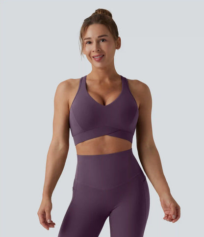 Halara UltraSculpt™ Light Support V Neck Racerback Running Sports Bra DD-F Cups