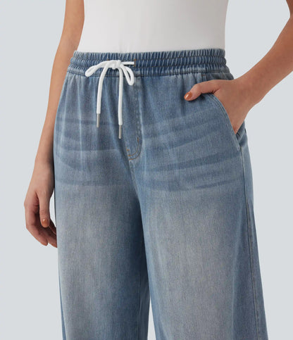 Halara Flex™ Mid Rise Drawstring Casual Sweatpants Jeans with Pockets