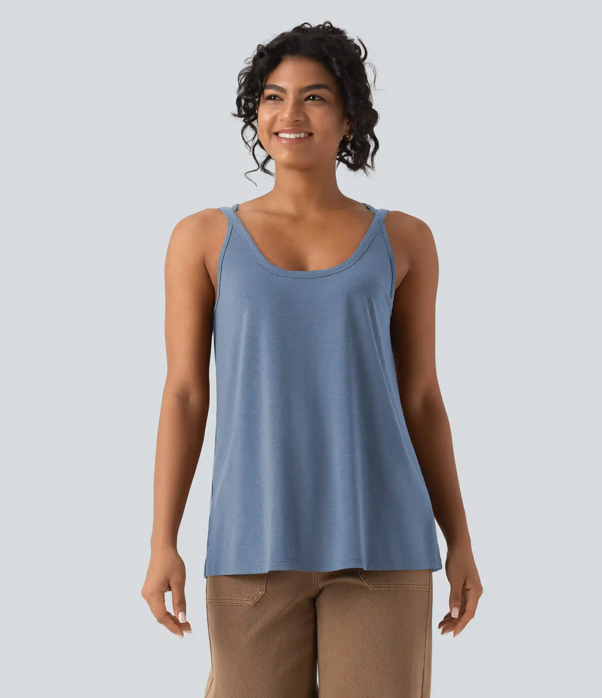 U Neck Relaxed Casual Tank Top