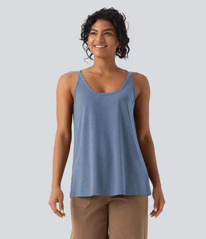 U Neck Relaxed Casual Tank Top