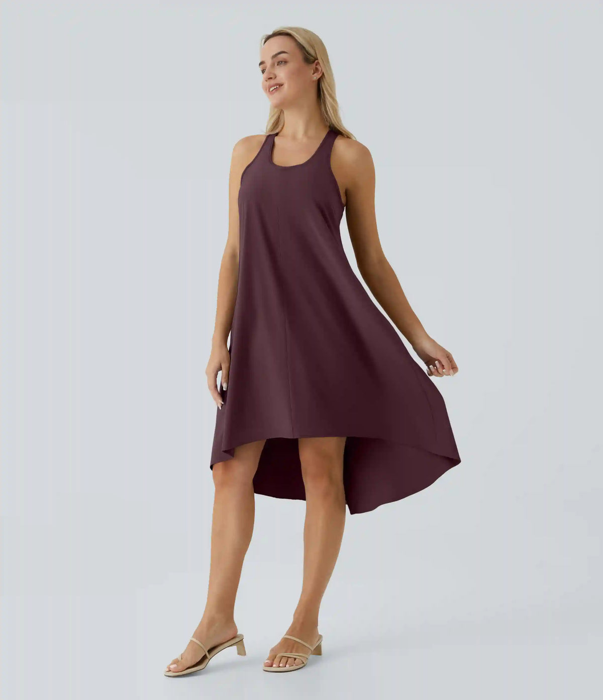 Breezeful™ RacerPocket High Low Flowy Midi Quick Dry Casual Dress