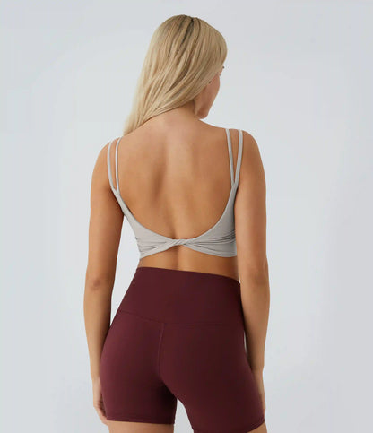Double Straps Cropped Yoga Tank Top