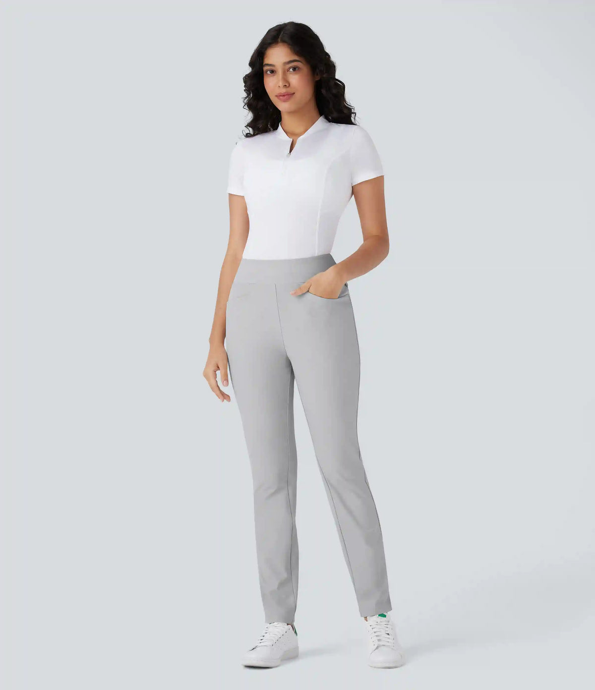 Mid Rise Pockets Tapered Quick Dry Golf Pants-Golf Tee Pocket-UPF40+