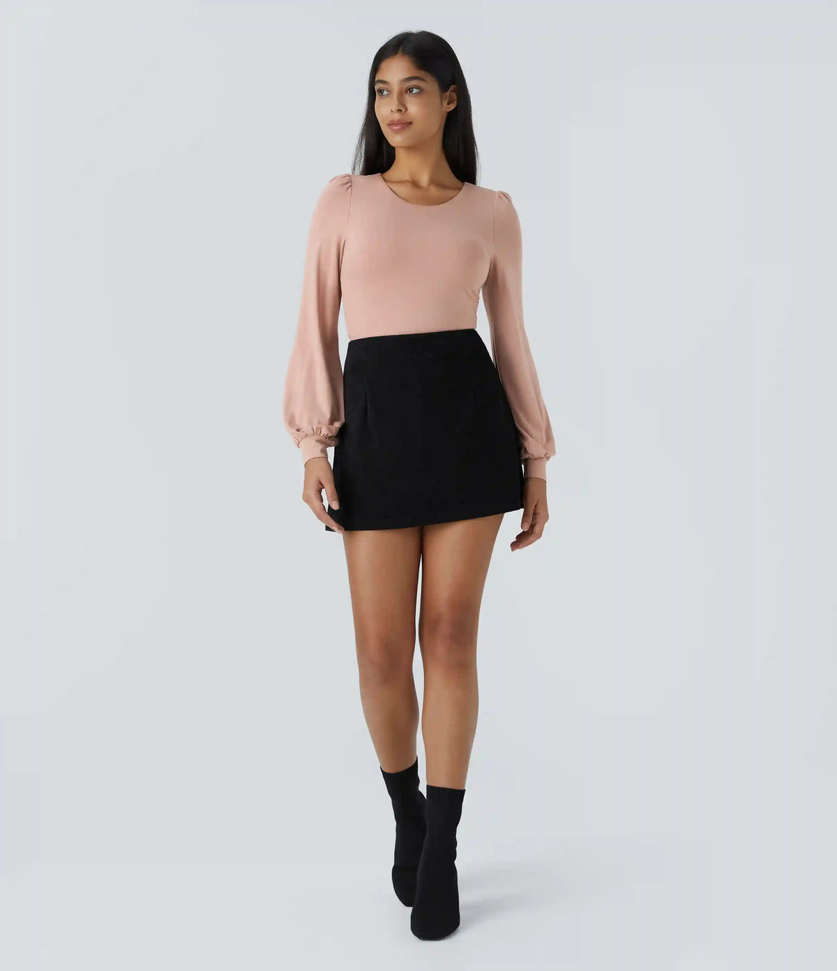 Round Neck Long Sleeve Casual Bodysuit